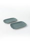 Hermia Juego de Platos de Gres Cerámico Azul Claro (2 Piezas) 23 x 13 cm